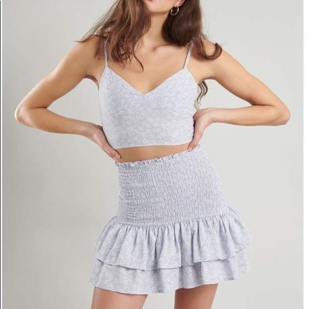 Smocked Mini Skirt set Icelandic Floral
